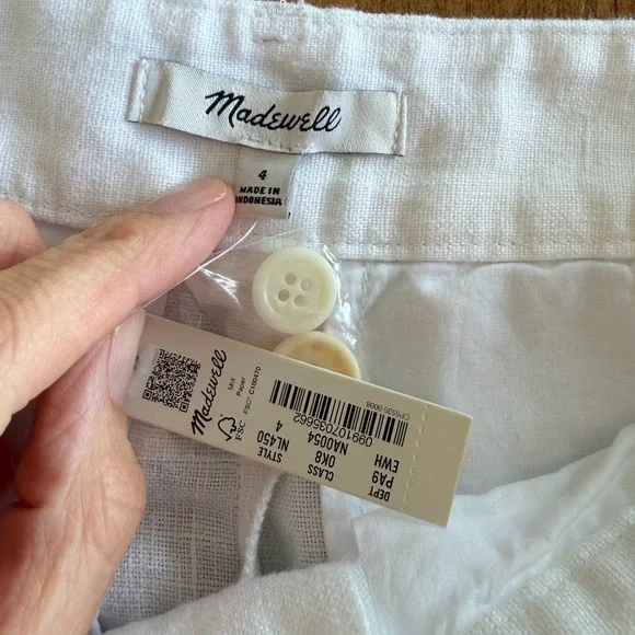 Madewell The Harlow Wide-Leg Pant in 100% Linen New tags size 4 smoke pet free - Picture 8 of 9